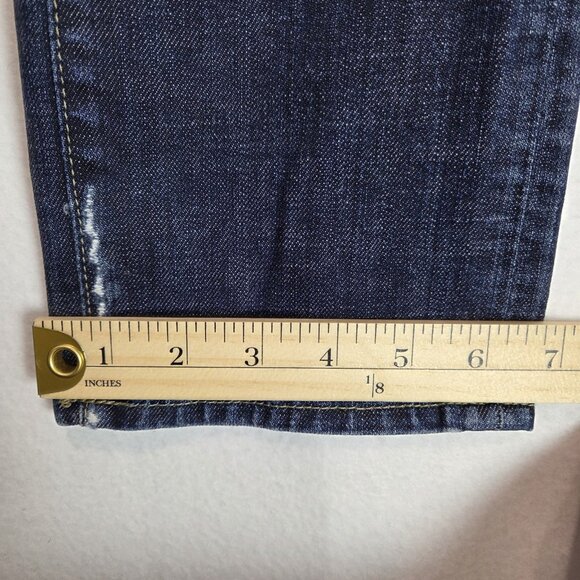 Lucky Brand Jeans Womens 4/28 Zoe Skinny Dark Wash Denim Mid Rise Distressed - Picture 9 of 12